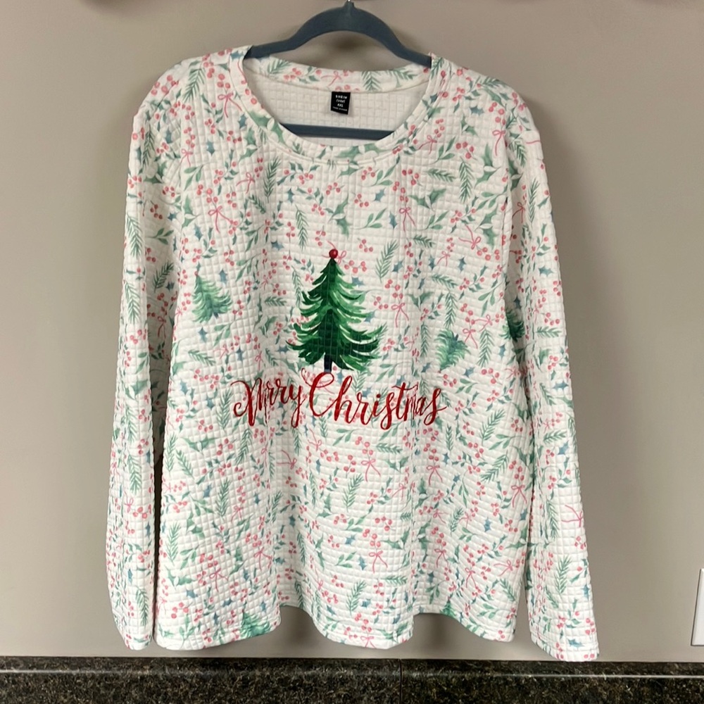 3/6  Shein quilted Christmas shirt 4x nwot